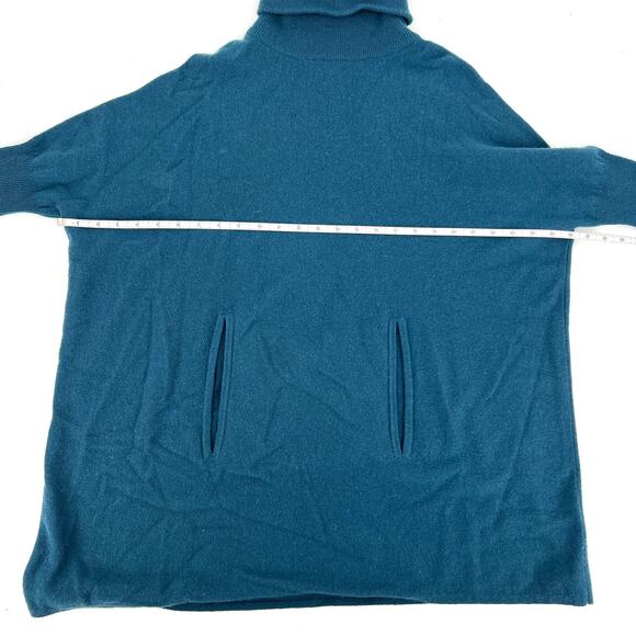 Garnet Hill Cashmere Teal Turtleneck Tunic Sweater Size XS - Picture 6 of 10